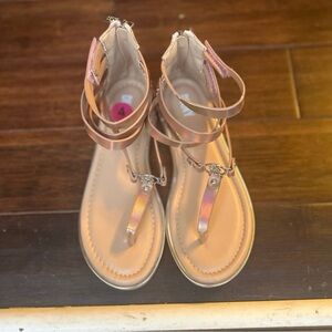 Dkny Pink and Tan Gladiator Sandals